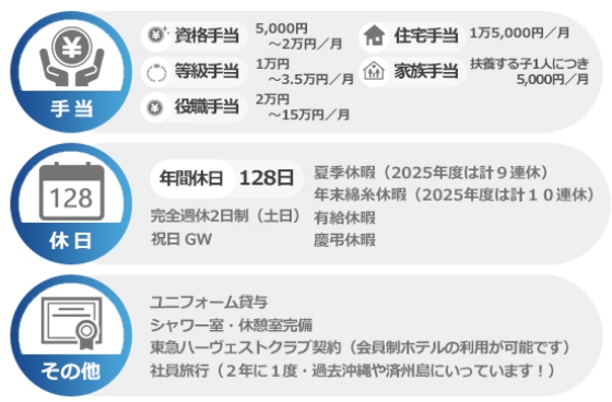 充実した待遇・福利厚生